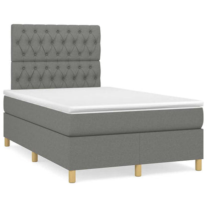 Box Spring Postel S Matrací Textil Tmavě Šedá