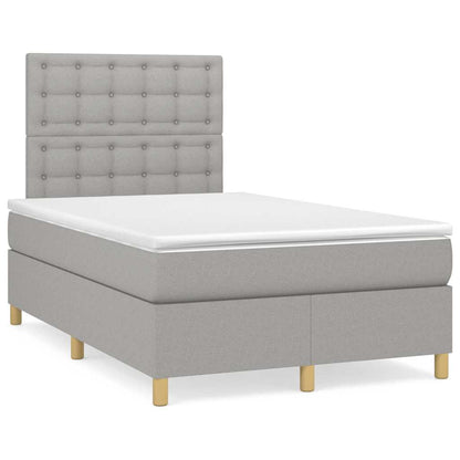 Box Spring Postel S Matrací Textil Světle Šedá