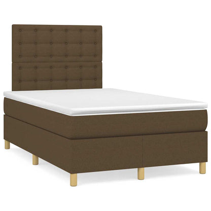 Box Spring Postel S Matrací Textil Tmavě Hnědá