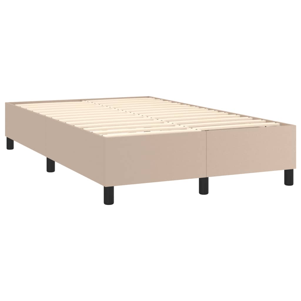 Box Spring Postel S Matrací Umělá Kůže Cappuccino