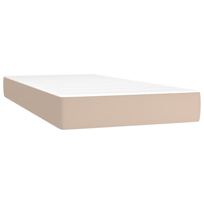 Box Spring Postel S Matrací Umělá Kůže Cappuccino