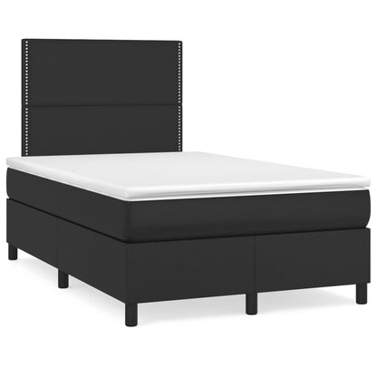 Box Spring Postel S Matrací Černá Umělá Kůže Černá
