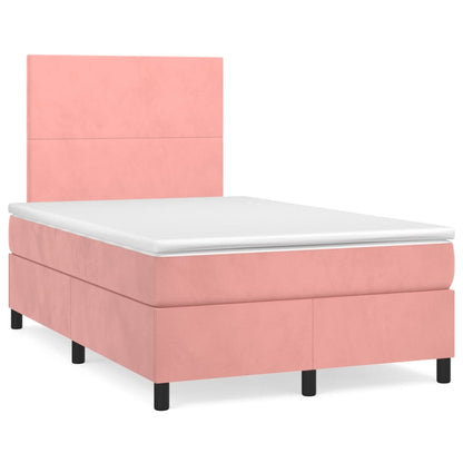 Box Spring Postel S Matrací Samet Růžová