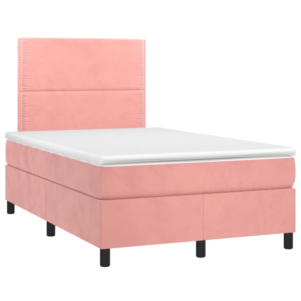 Box Spring Postel S Matrací Samet Růžová
