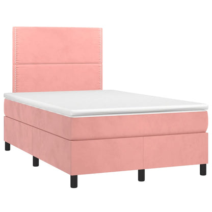 Box Spring Postel S Matrací Samet Růžová