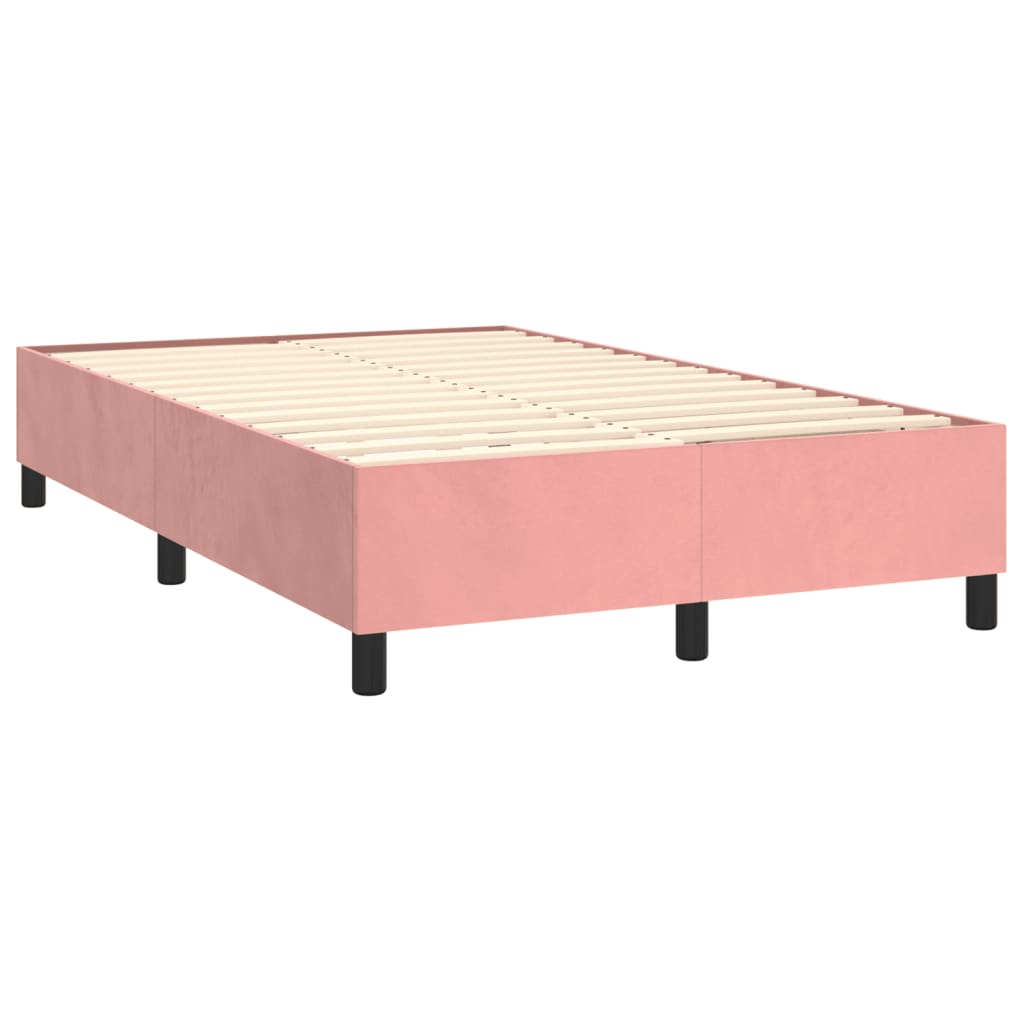 Box Spring Postel S Matrací Samet Růžová