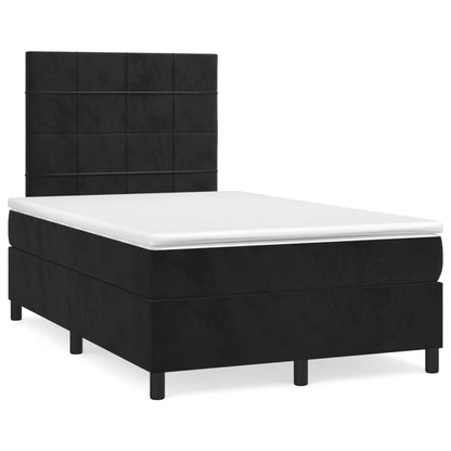 Box Spring Postel S Matrací Černá Samet Černá