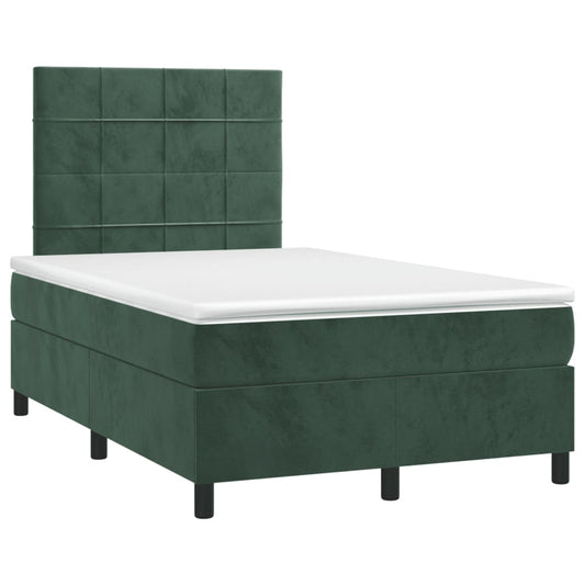 Box Spring Postel S Matrací Samet Tmavě Zelená