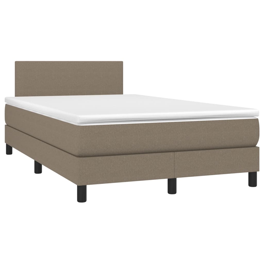 Box Spring Postel S Matrací A Led Textil Taupe