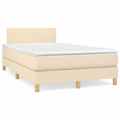 Box Spring Postel S Matrací A Led Textil Krémová
