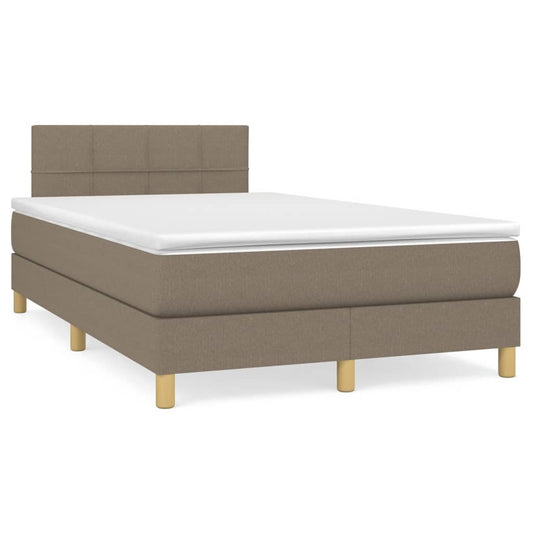 Box Spring Postel S Matrací A Led Textil Taupe
