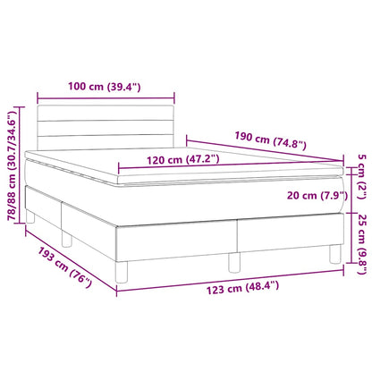 Box Spring Postel S Matrací A Led Textil Krémová