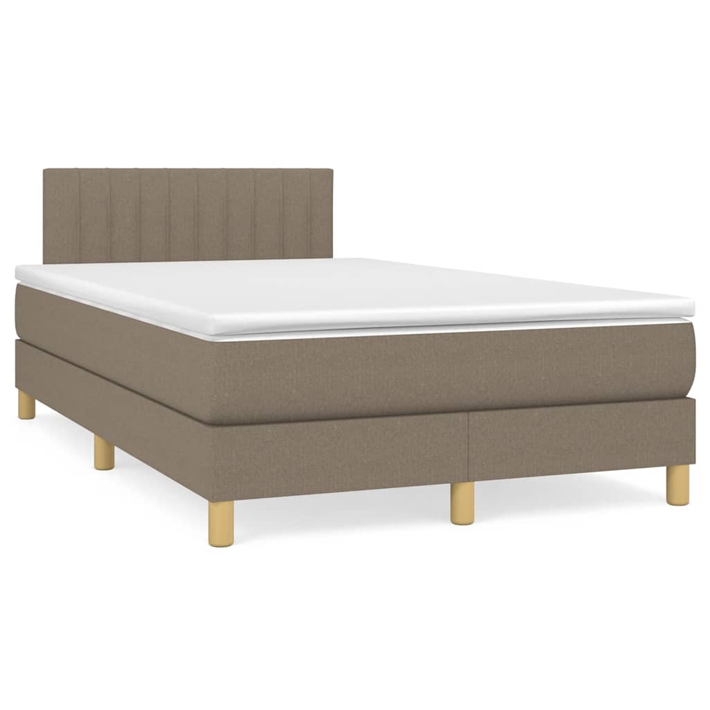 Box Spring Postel S Matrací A Led Textil Taupe
