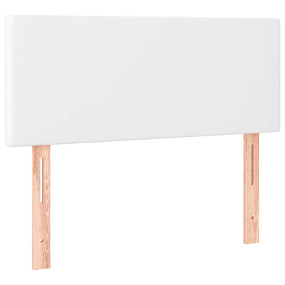 Box Spring Postel S Matrací A Led Umělá Kůže Bílá