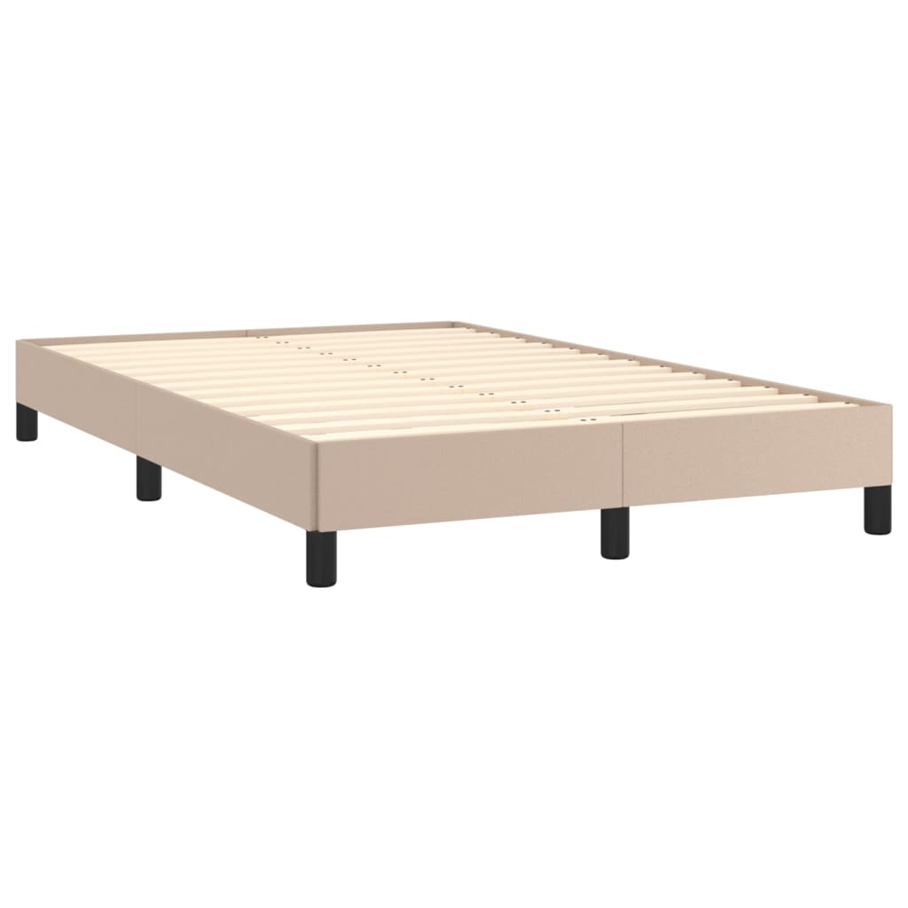 Box Spring Postel Matrace A Led Cappuccino 140X190Cm Umělá Kůže
