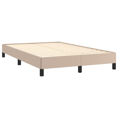 Box Spring Postel Matrace A Led Cappuccino 140X190Cm Umělá Kůže