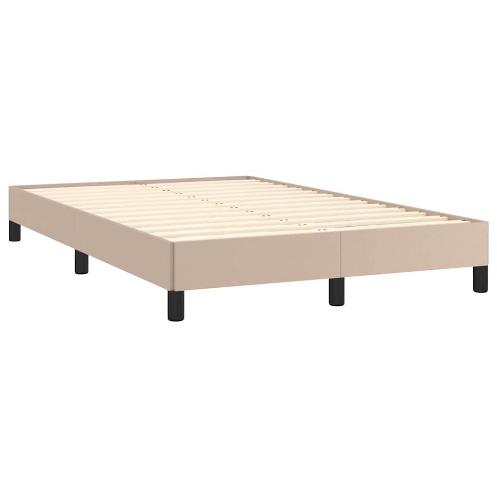 Box Spring Postel Matrace A Led Cappuccino 120X190Cm Umělá Kůže