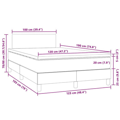 Box Spring Postel S Matrací A Led Samet Světle Šedá