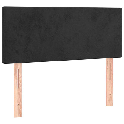 Box Spring Postel S Matrací A Led Černá 120 X 190 Cm Samet