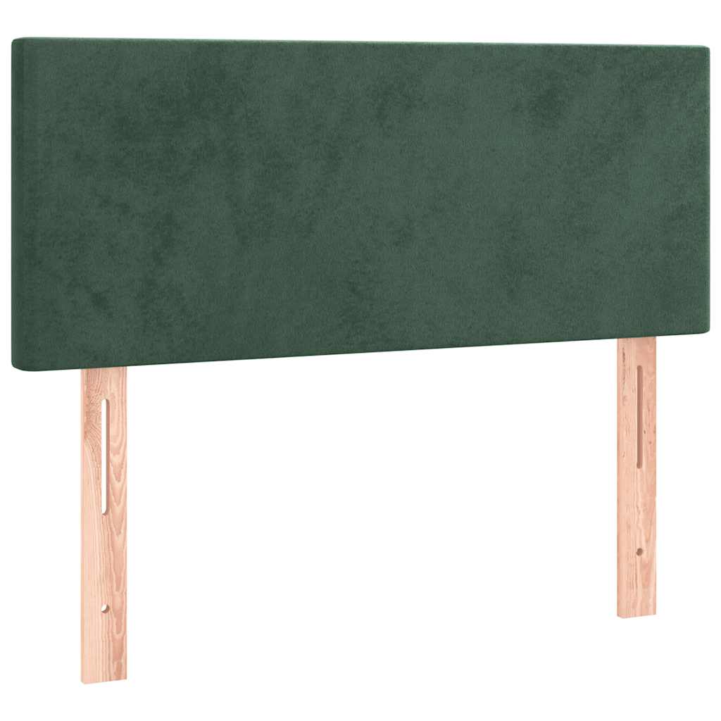 Box Spring Postel S Matrací A Led Tmavě Zelená 120X190 Cm Samet
