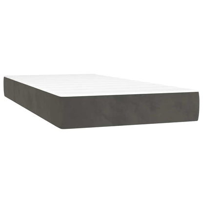 Box Spring Postel S Matrací A Led Tmavě Šedá 120 X 190 Cm Samet