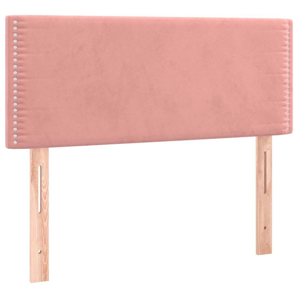Box Spring Postel S Matrací A Led Růžová 120 X 190 Cm Samet