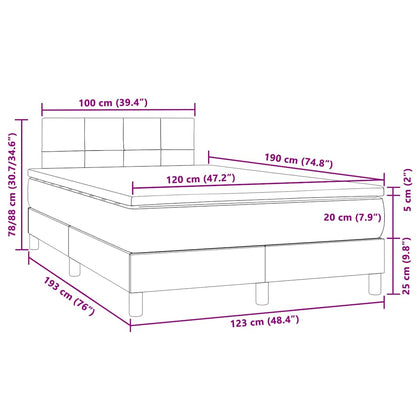 Box Spring Postel S Matrací A Led Samet Tmavě Šedá