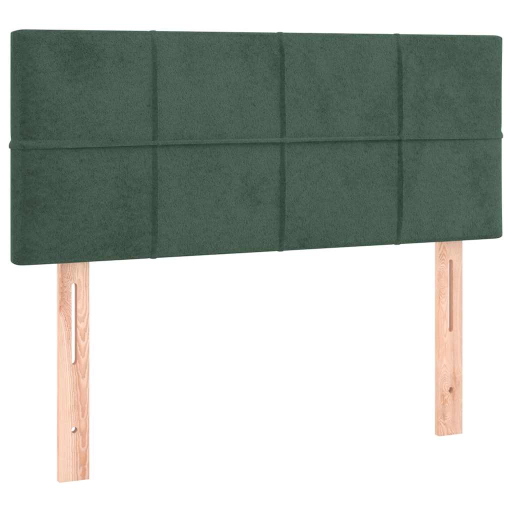 Box Spring Postel S Matrací A Led Tmavě Zelená 120X190 Cm Samet