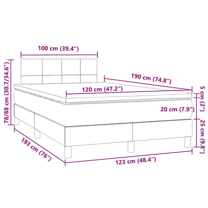 Box Spring Postel S Matrací A Led Tmavě Zelená 120X190 Cm Samet