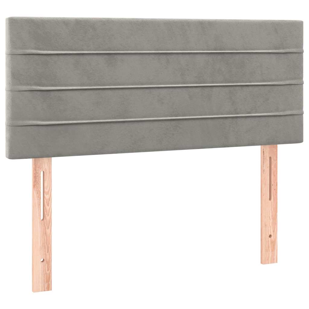 Box Spring Postel S Matrací A Led Světle Šedá 120X190 Cm Samet