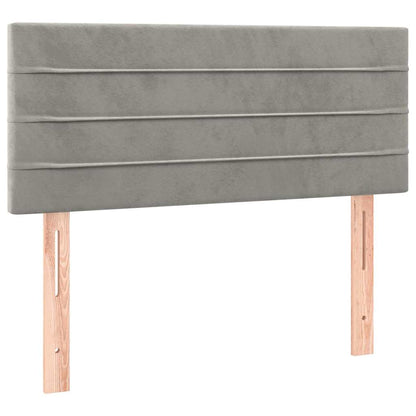 Box Spring Postel S Matrací A Led Světle Šedá 120X190 Cm Samet