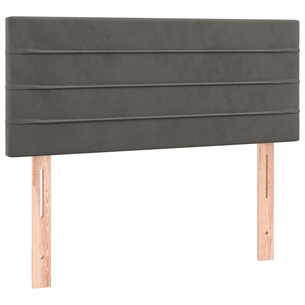Box Spring Postel S Matrací A Led Samet Tmavě Šedá