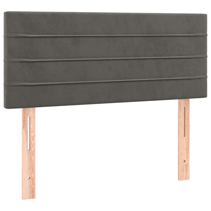 Box Spring Postel S Matrací A Led Samet Tmavě Šedá