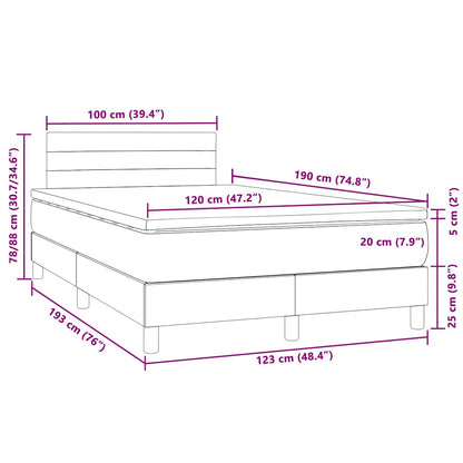 Box Spring Postel S Matrací A Led Samet Tmavě Šedá