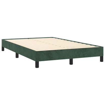 Box Spring Postel S Matrací A Led Tmavě Zelená 120X190 Cm Samet