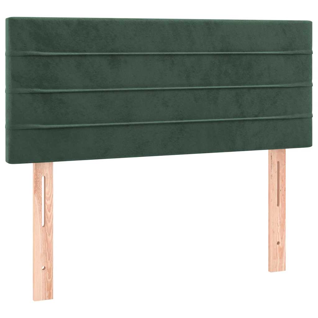 Box Spring Postel S Matrací A Led Tmavě Zelená 120X190 Cm Samet