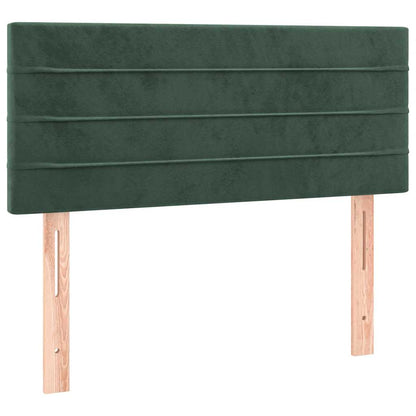 Box Spring Postel S Matrací A Led Tmavě Zelená 120X190 Cm Samet