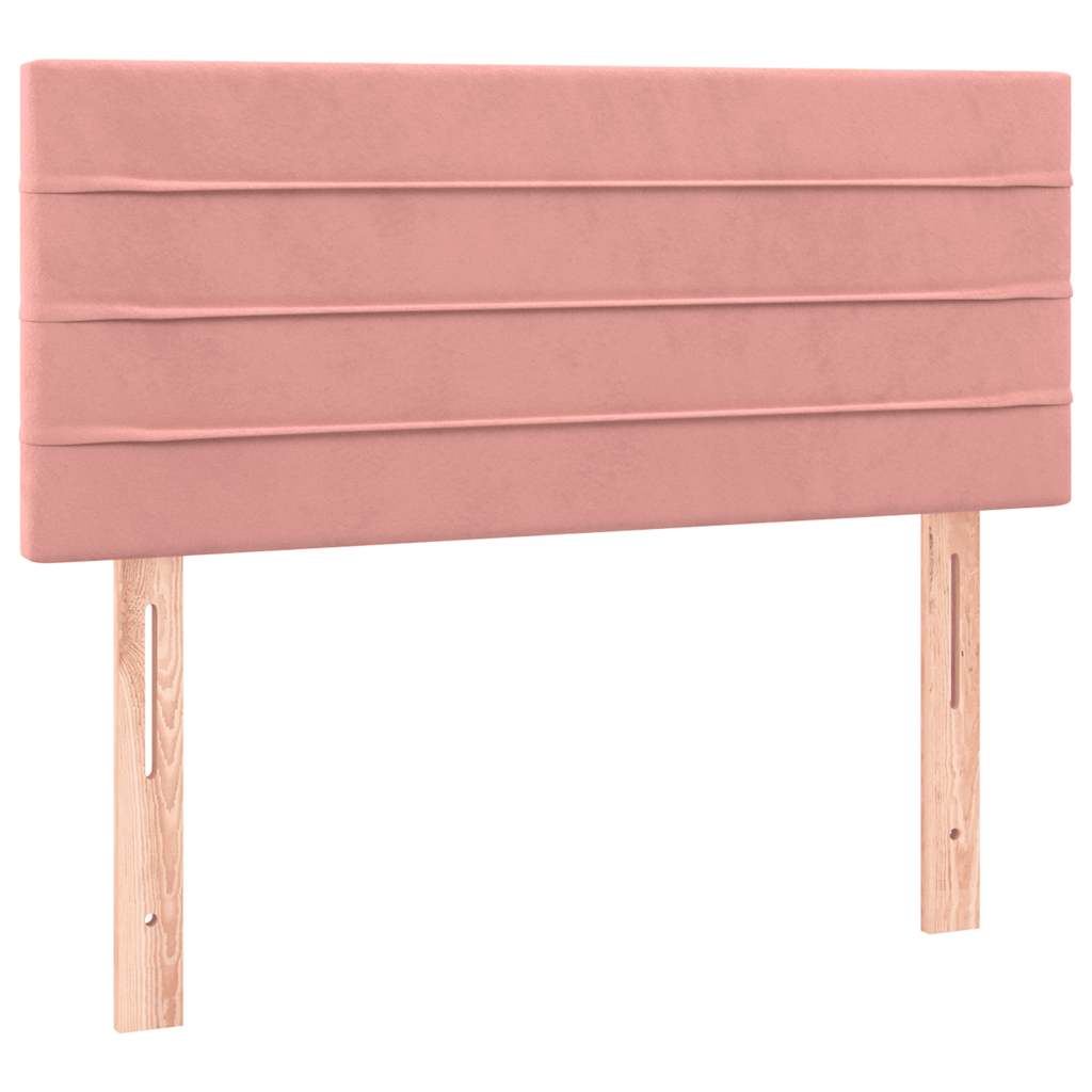 Box Spring Postel S Matrací A Led Růžová 120 X 190 Cm Samet