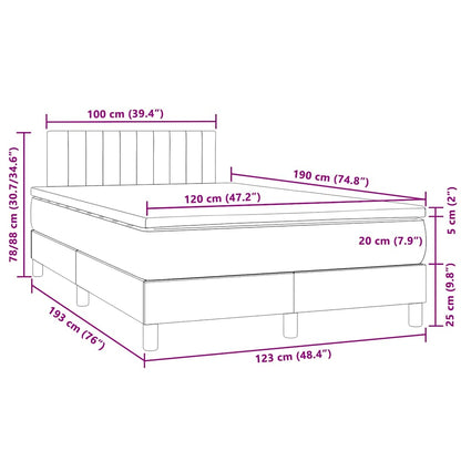 Box Spring Postel S Matrací A Led Černá 120 X 190 Cm Samet