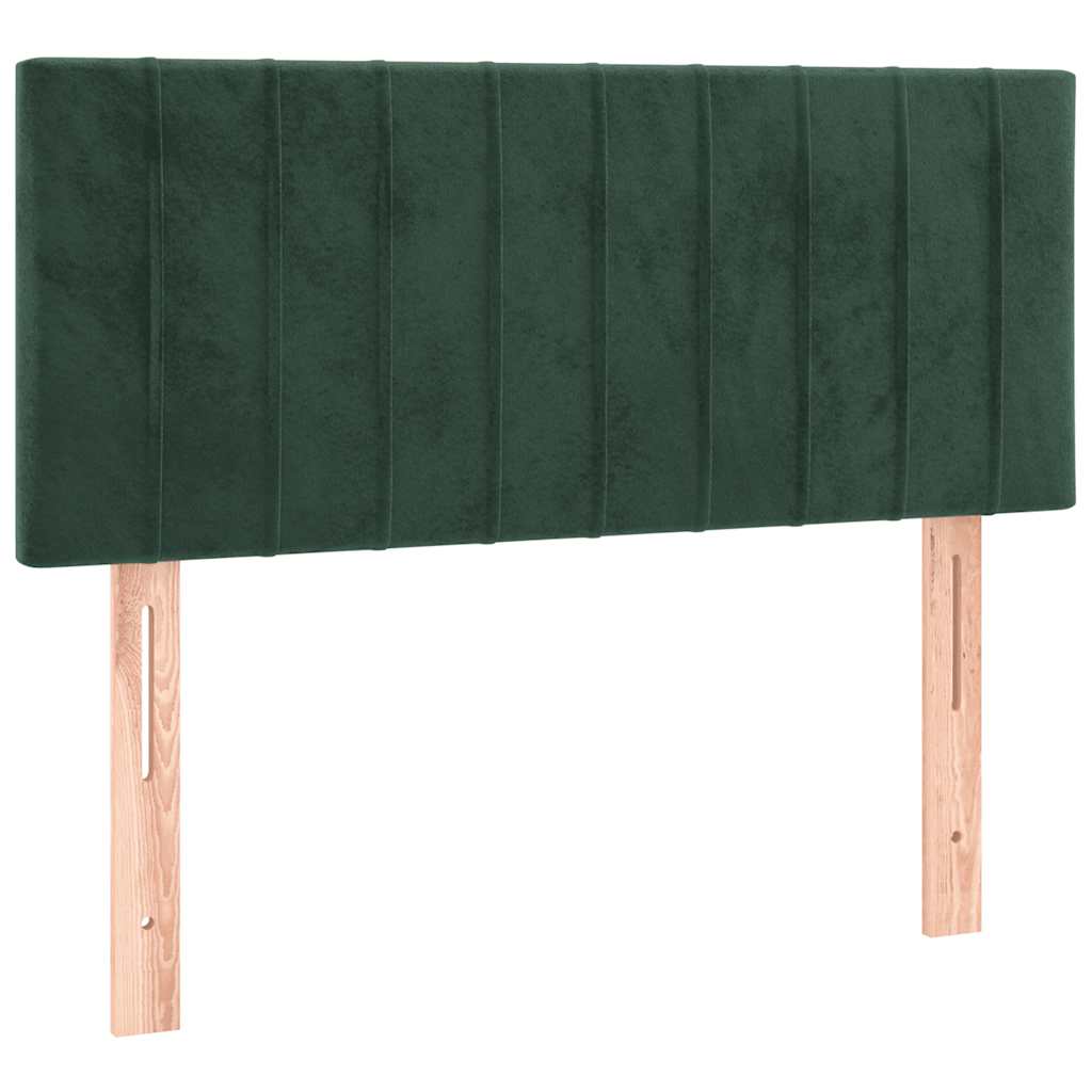Box Spring Postel S Matrací A Led Tmavě Zelená 120X190 Cm Samet