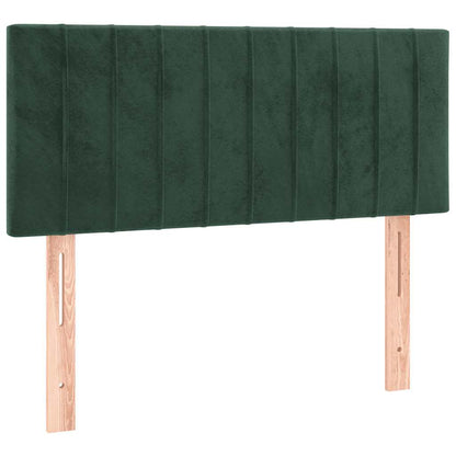Box Spring Postel S Matrací A Led Tmavě Zelená 120X190 Cm Samet