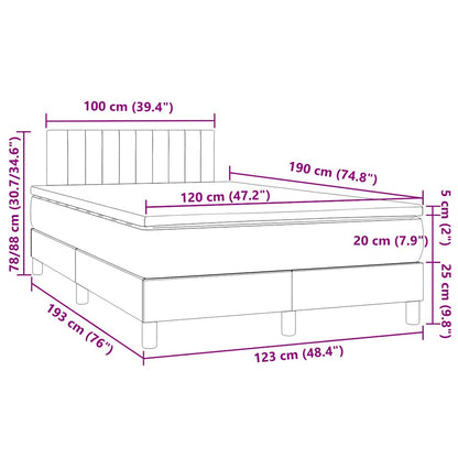 Box Spring Postel S Matrací A Led Tmavě Zelená 120X190 Cm Samet