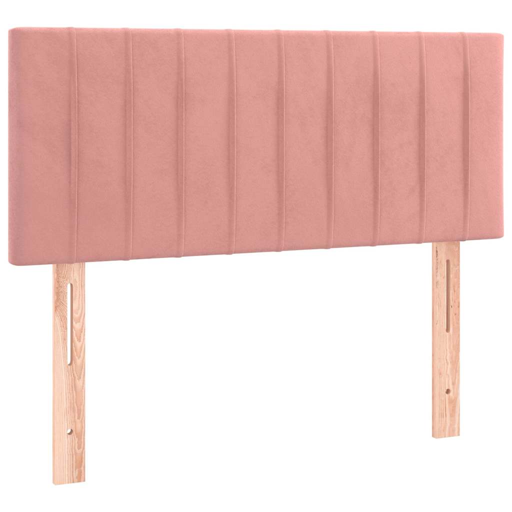 Box Spring Postel S Matrací A Led Růžová 120 X 190 Cm Samet