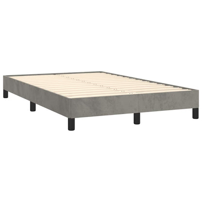 Box Spring Postel S Matrací A Led Světle Šedá 120X190 Cm Samet