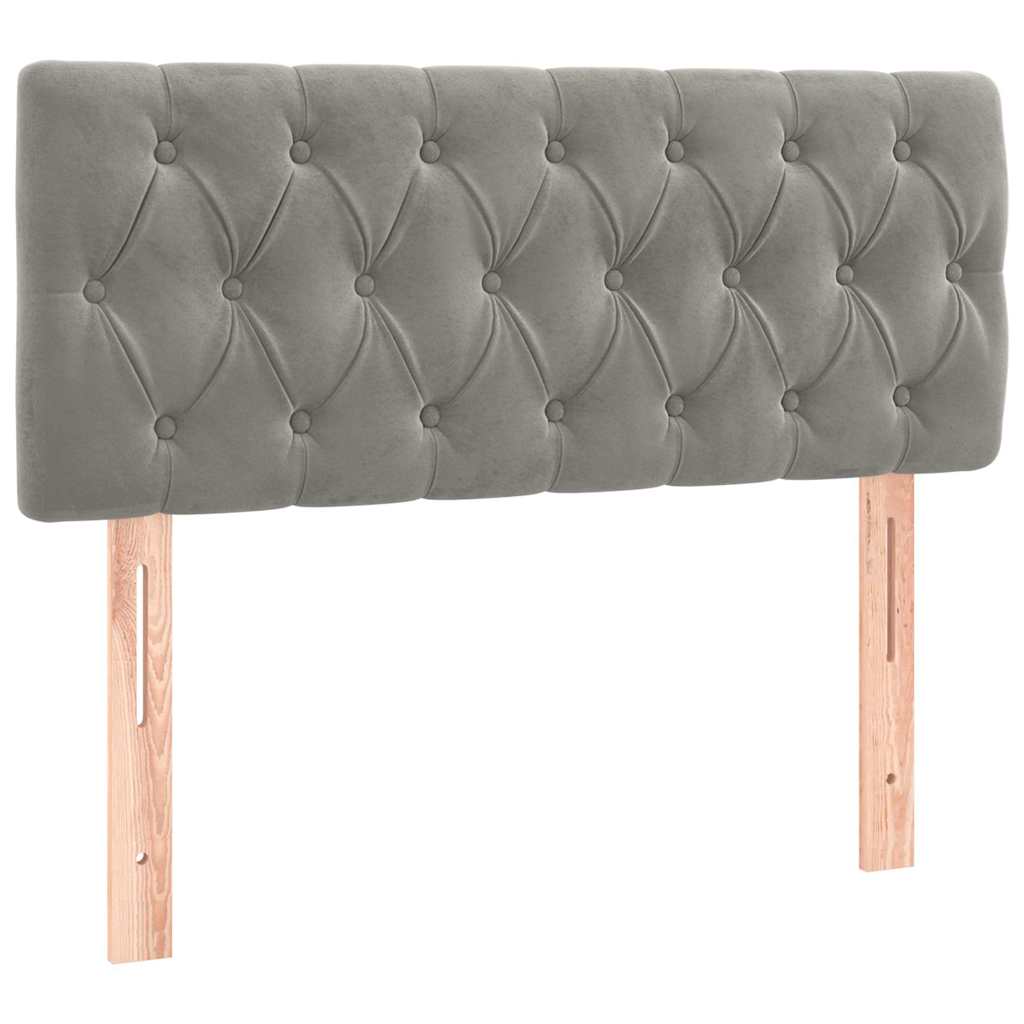 Box Spring Postel S Matrací A Led Světle Šedá 120X190 Cm Samet