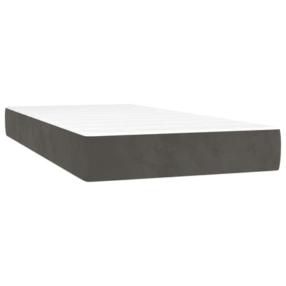 Box Spring Postel S Matrací A Led Samet Tmavě Šedá