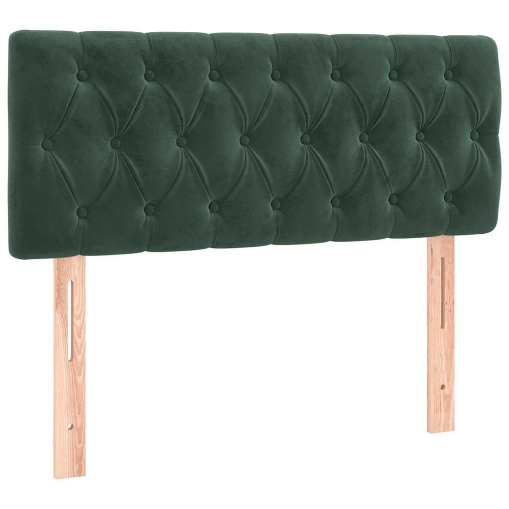 Box Spring Postel S Matrací A Led Tmavě Zelená 120X190 Cm Samet