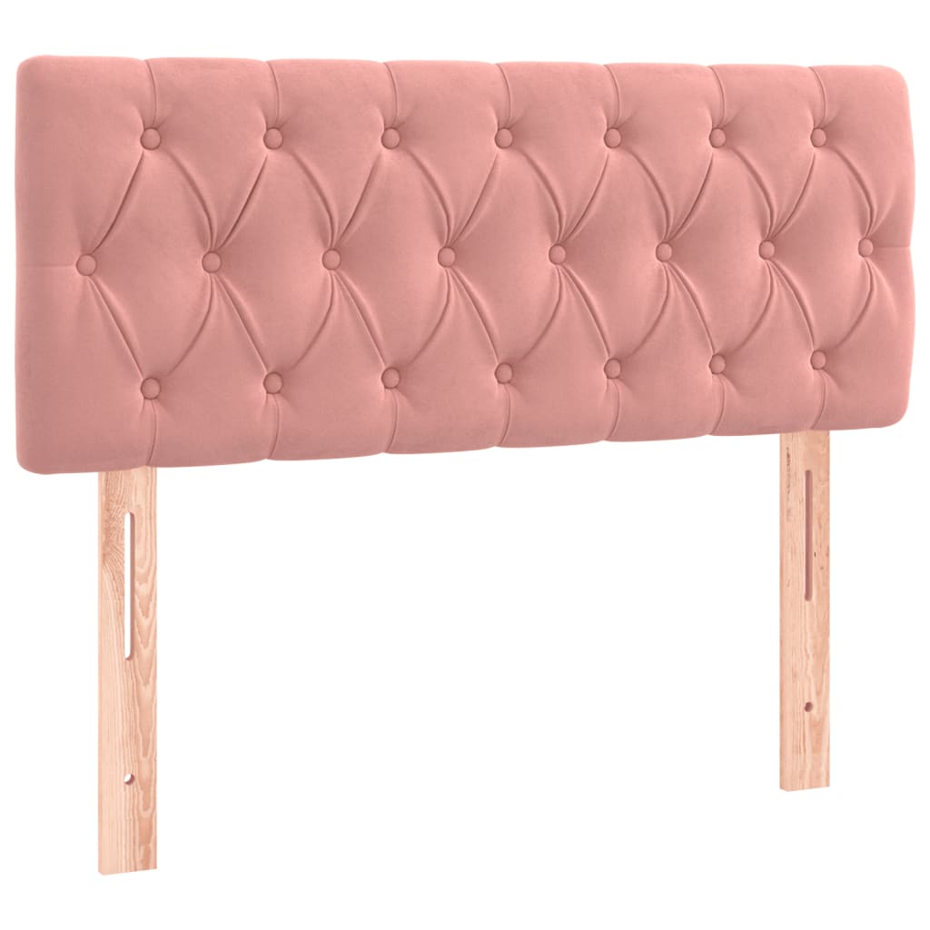 Box Spring Postel S Matrací A Led Růžová 120 X 190 Cm Samet