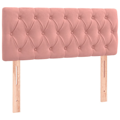 Box Spring Postel S Matrací A Led Růžová 120 X 190 Cm Samet