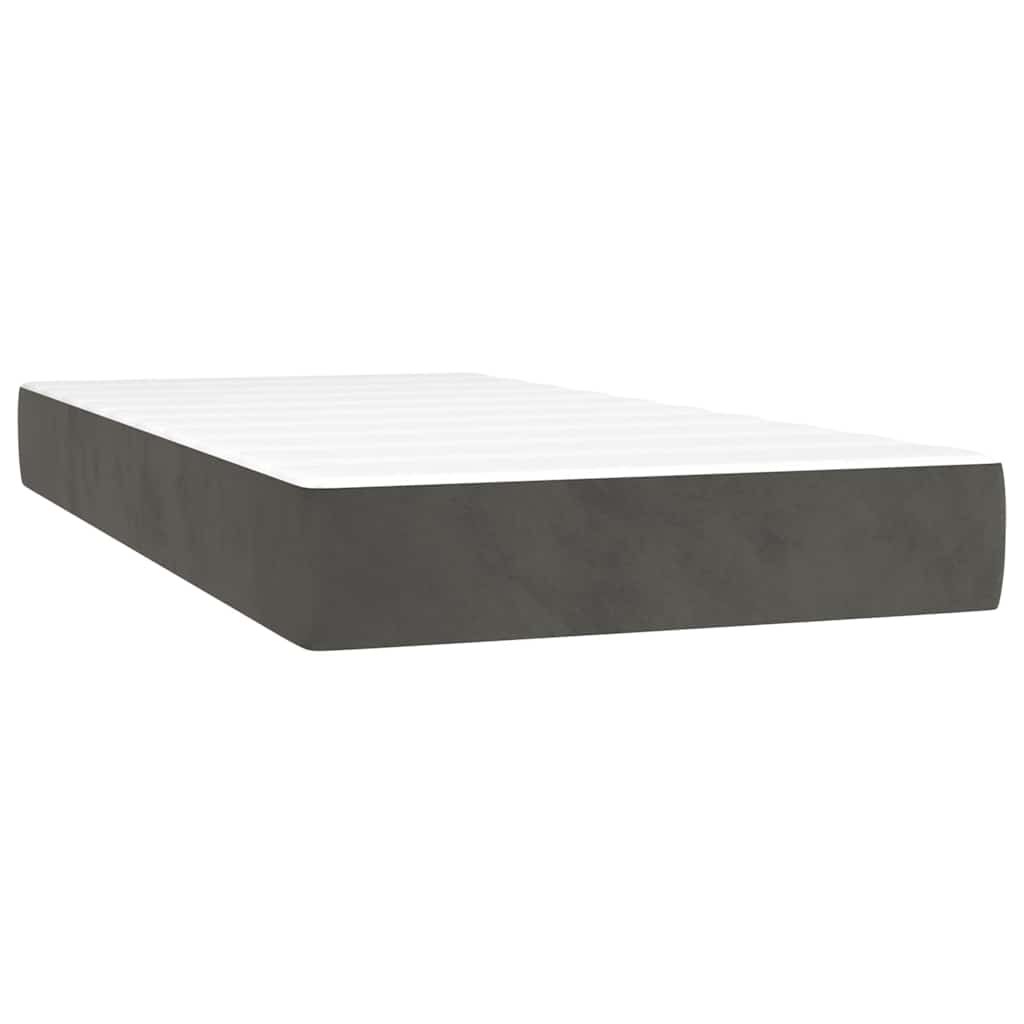Box Spring Postel S Matrací A Led Samet Tmavě Šedá